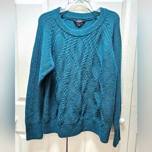 Simply Vera Vera Wang Teal Crewneck Sweater Top Size Large